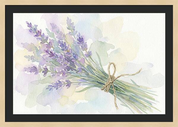Fresh Lavender Stems Tied With Twine