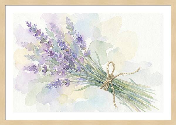 Fresh Lavender Stems Tied With Twine