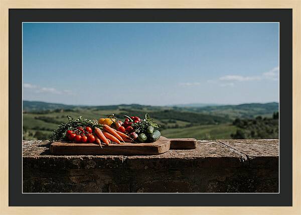 Fresh Vegetables On A Rustic Board