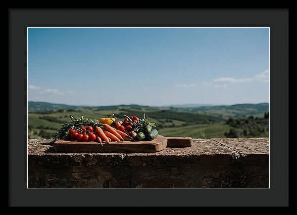 Fresh Vegetables On A Rustic Board