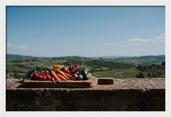 Fresh Vegetables On A Rustic Board