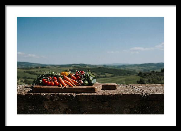 Fresh Vegetables On A Rustic Board