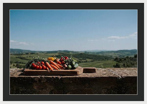 Fresh Vegetables On A Rustic Board