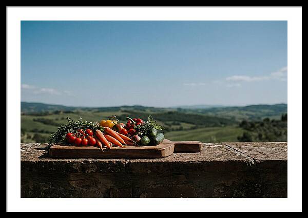 Fresh Vegetables On A Rustic Board