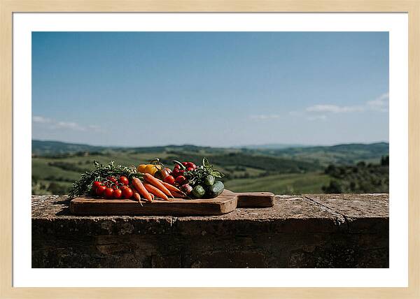 Fresh Vegetables On A Rustic Board