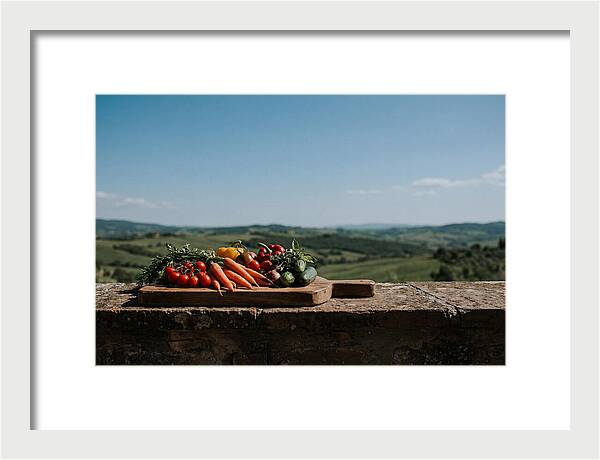Fresh Vegetables On A Rustic Board