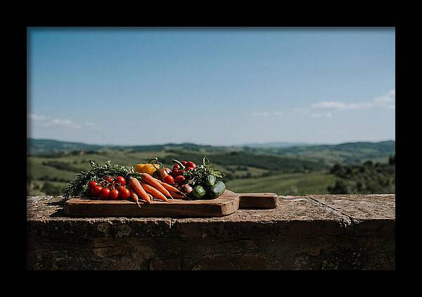 Fresh Vegetables On A Rustic Board
