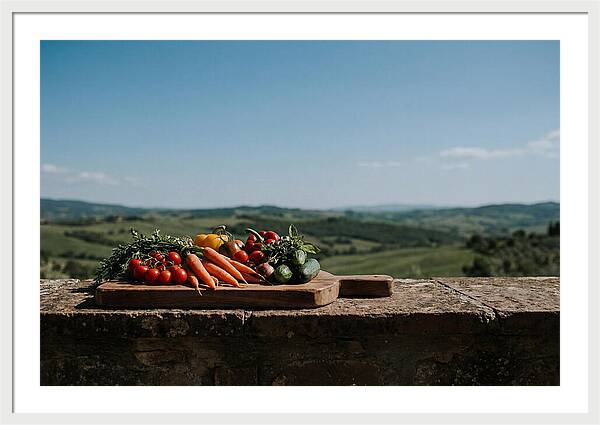 Fresh Vegetables On A Rustic Board