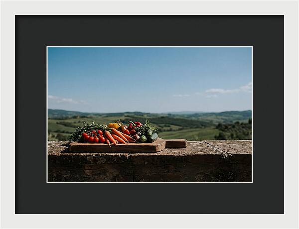 Fresh Vegetables On A Rustic Board