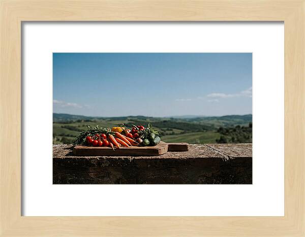 Fresh Vegetables On A Rustic Board