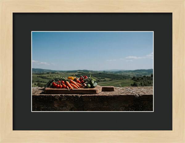Fresh Vegetables On A Rustic Board