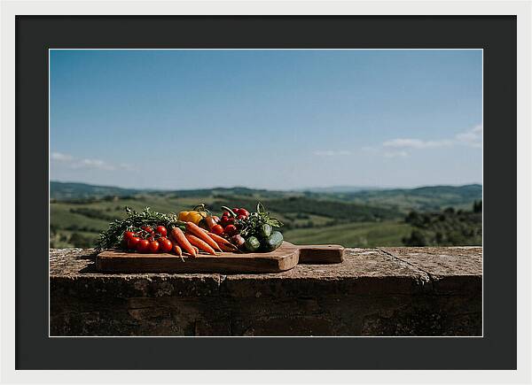 Fresh Vegetables On A Rustic Board
