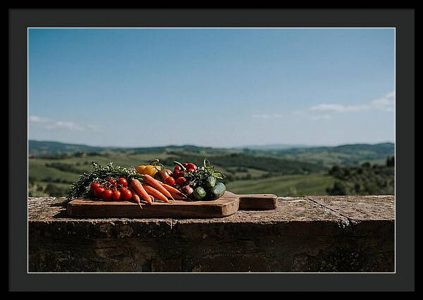 Fresh Vegetables On A Rustic Board