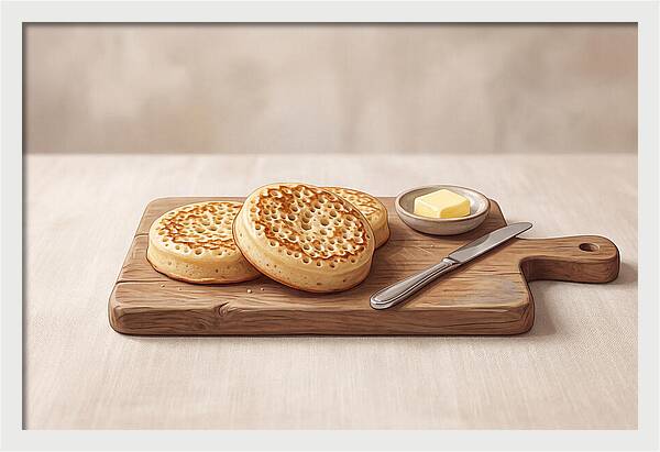 Freshly Baked Sourdough Crumpets