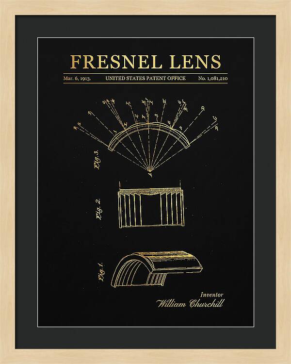 Fresnel Lens Gold Patent Us1081210