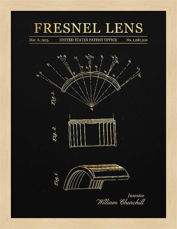 Fresnel Lens Gold Patent Us1081210