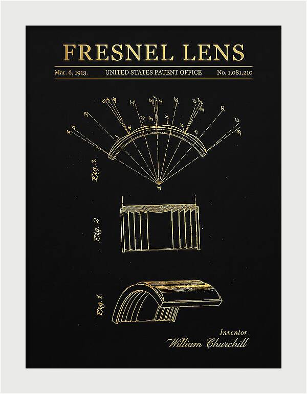 Fresnel Lens Gold Patent Us1081210