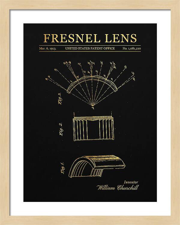Fresnel Lens Gold Patent Us1081210