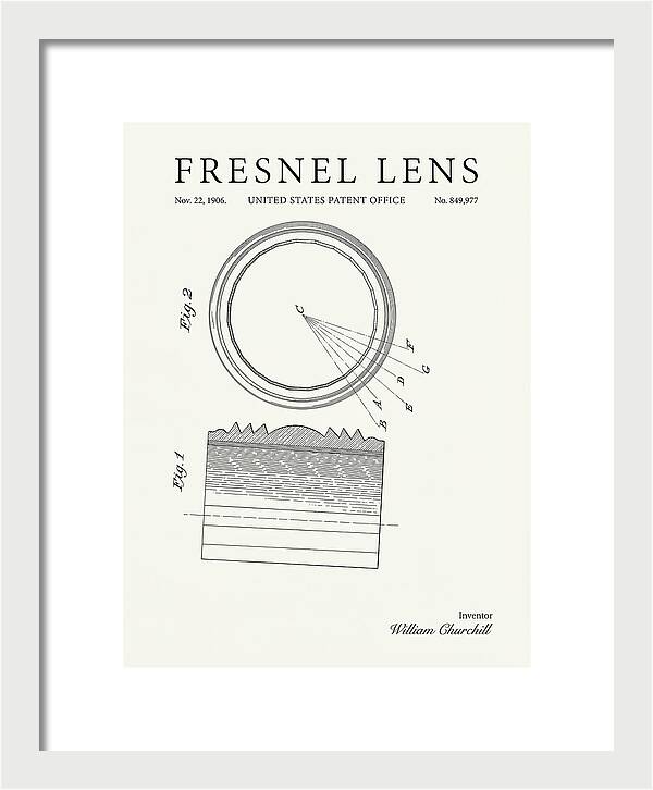 Fresnel Lens Minimalist Patent Us849977