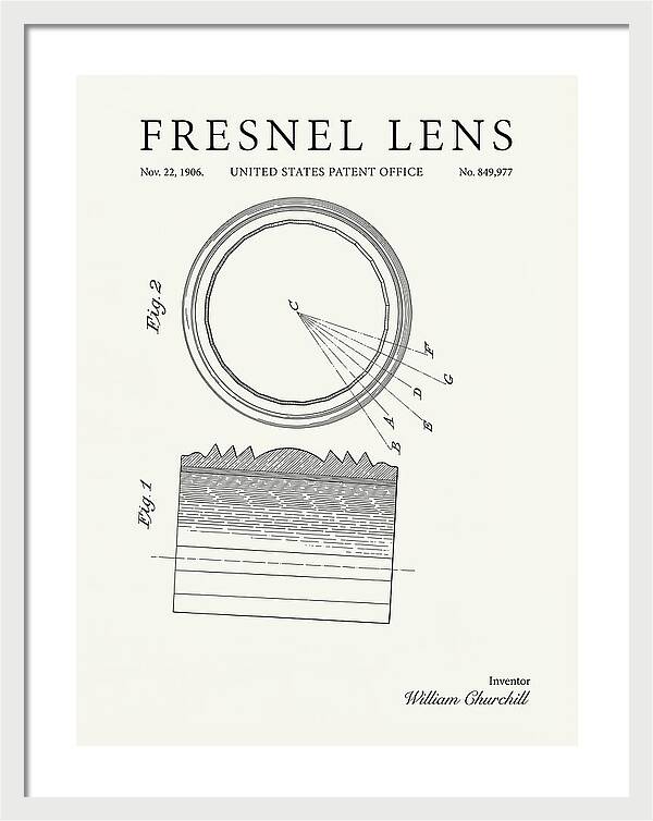 Fresnel Lens Minimalist Patent Us849977