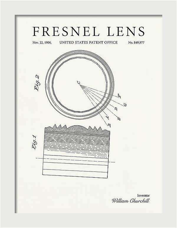 Fresnel Lens Minimalist Patent Us849977