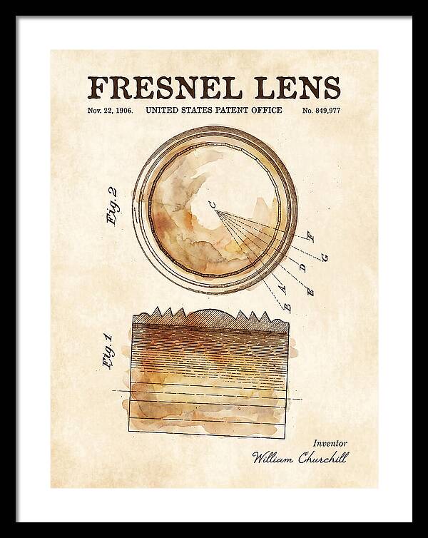 Fresnel Lens Watercolor Patent Us849977