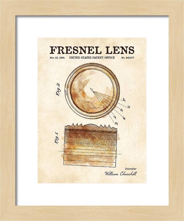 Fresnel Lens Watercolor Patent Us849977