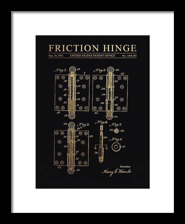 Friction Hinge Gold Patent Us1818182a