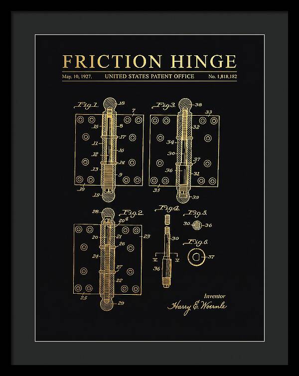 Friction Hinge Gold Patent Us1818182a