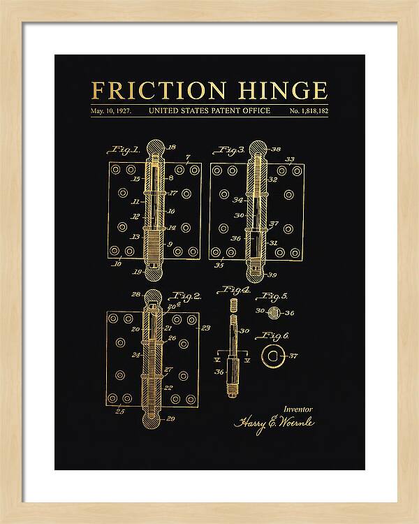 Friction Hinge Gold Patent Us1818182a