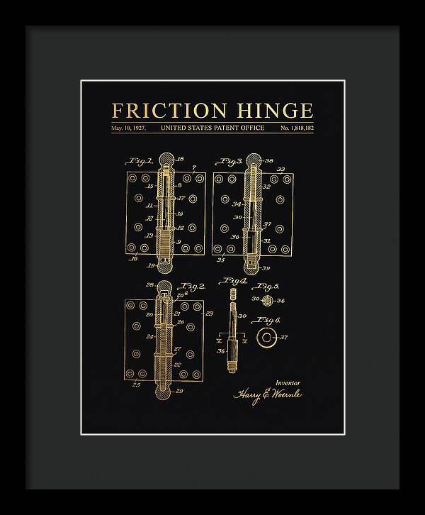 Friction Hinge Gold Patent Us1818182a