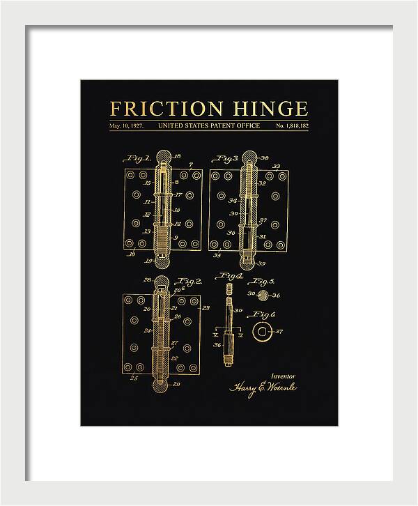 Friction Hinge Gold Patent Us1818182a