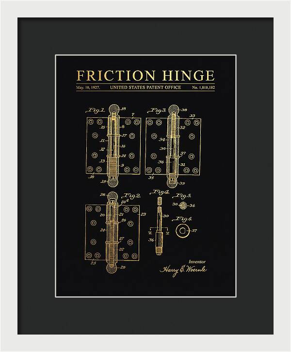 Friction Hinge Gold Patent Us1818182a
