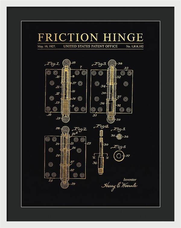 Friction Hinge Gold Patent Us1818182a