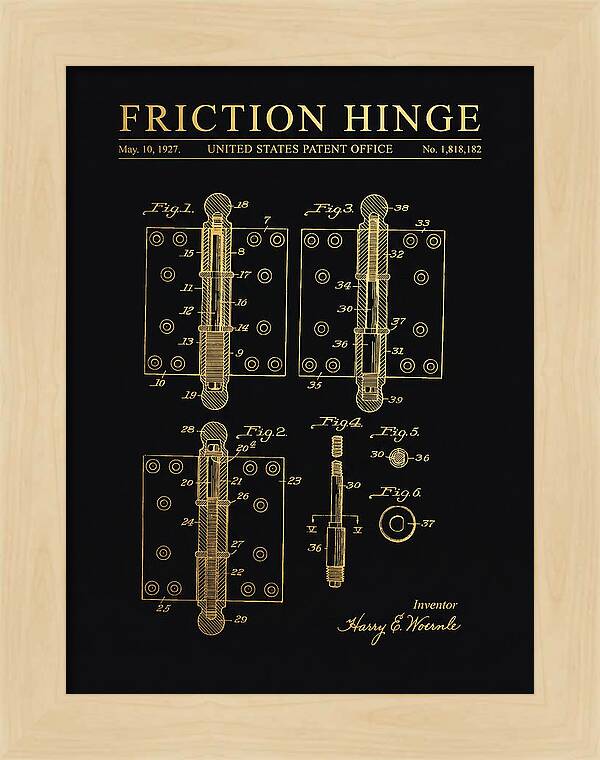 Friction Hinge Gold Patent Us1818182a