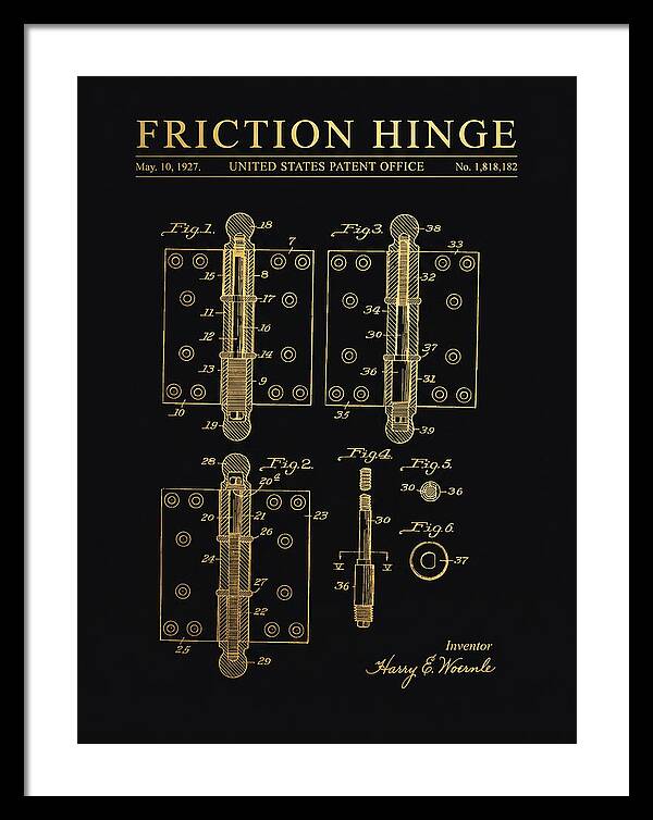 Friction Hinge Gold Patent Us1818182a
