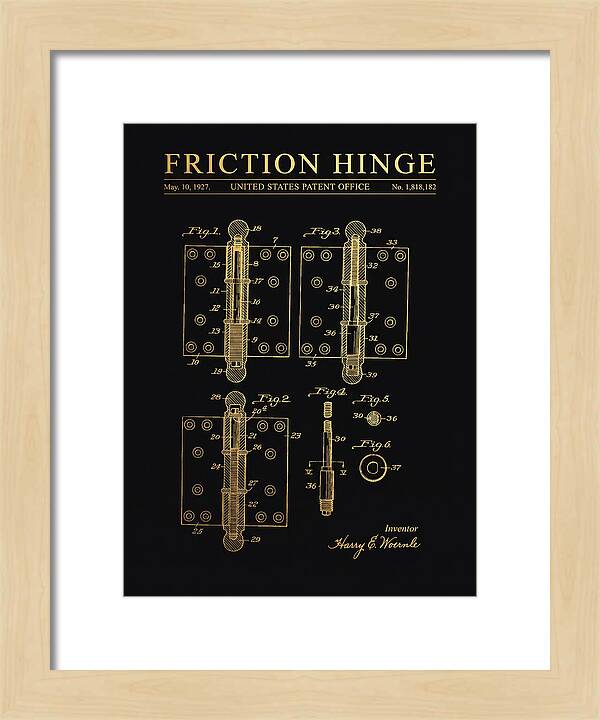 Friction Hinge Gold Patent Us1818182a