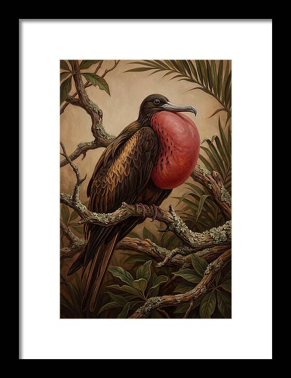 Frigate Bird Displaying Vibrant Throat