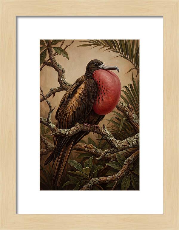 Frigate Bird Displaying Vibrant Throat