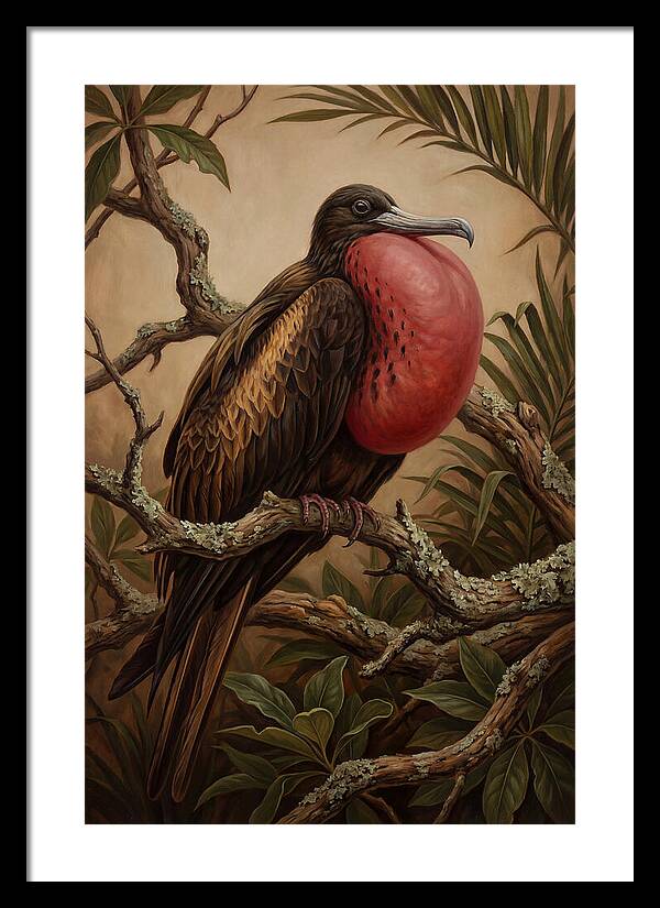 Frigate Bird Displaying Vibrant Throat
