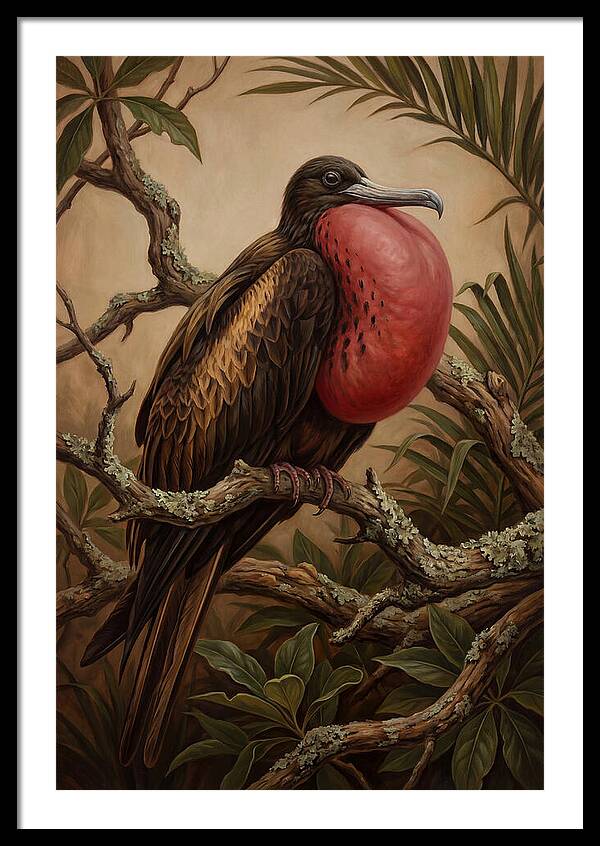 Frigate Bird Displaying Vibrant Throat