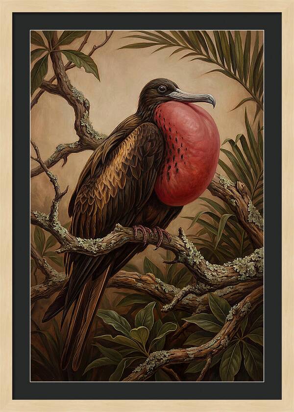Frigate Bird Displaying Vibrant Throat