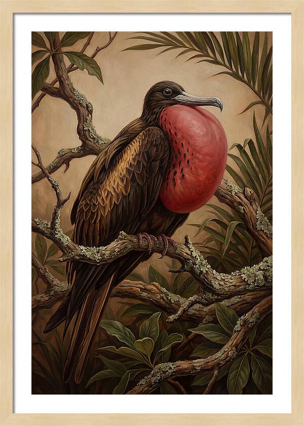 Frigate Bird Displaying Vibrant Throat