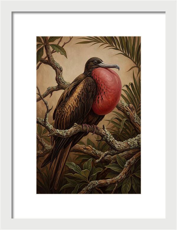 Frigate Bird Displaying Vibrant Throat