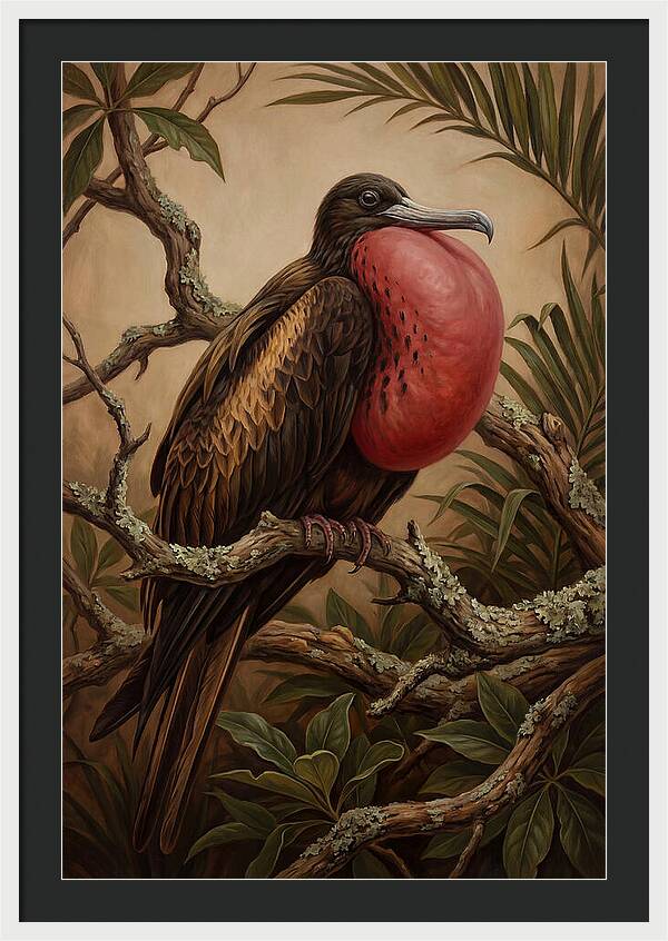 Frigate Bird Displaying Vibrant Throat