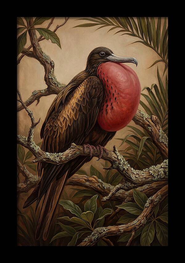 Frigate Bird Displaying Vibrant Throat