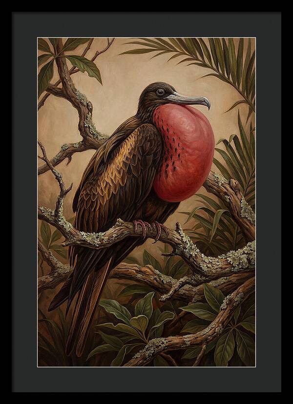 Frigate Bird Displaying Vibrant Throat