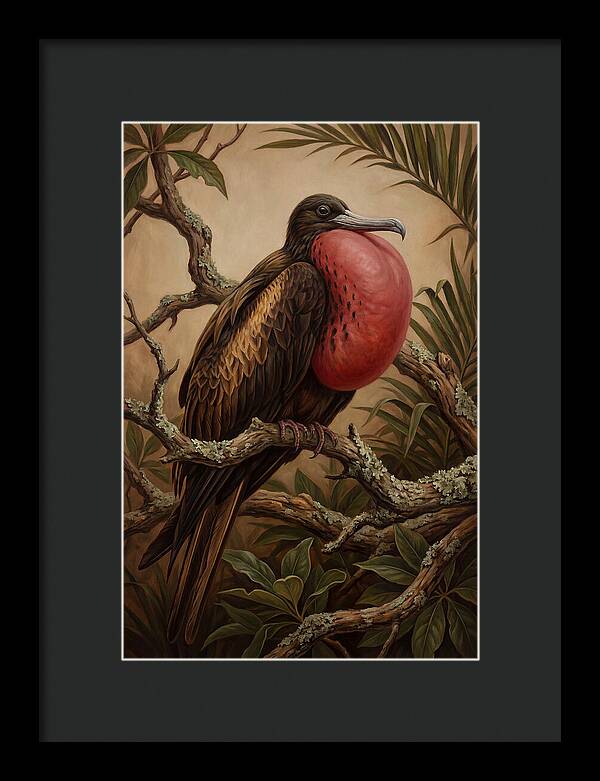 Frigate Bird Displaying Vibrant Throat