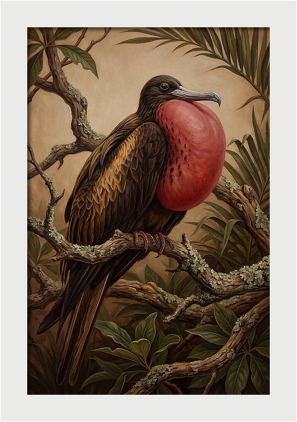 Frigate Bird Displaying Vibrant Throat