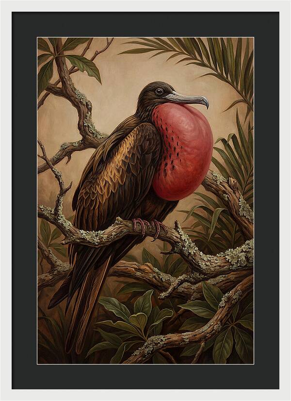 Frigate Bird Displaying Vibrant Throat